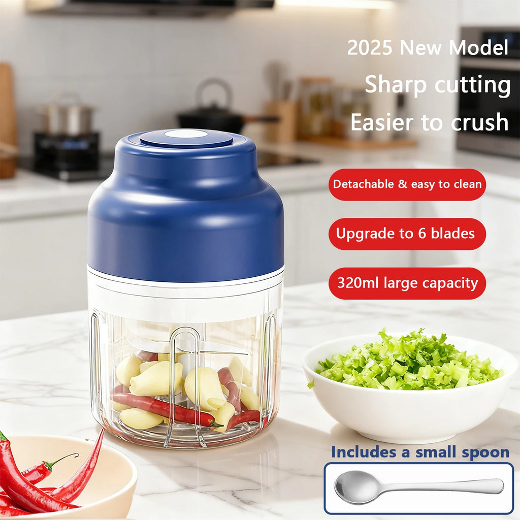 Electric Garlic Mincer 320ML Vegetable Chopper Food Chopper, USB Mini Garlic Mincer, Onion Chopper Portable Small Food Processor
